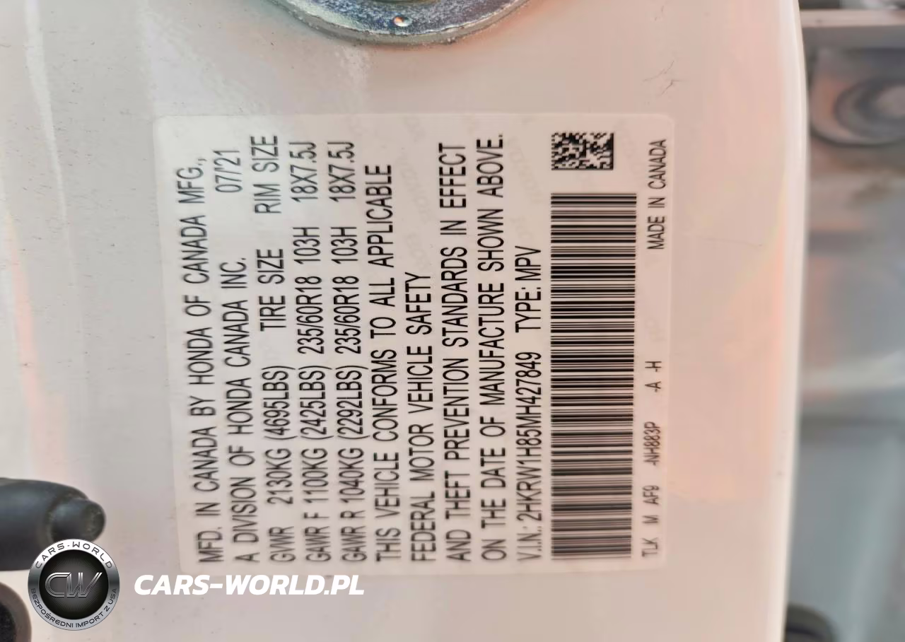 2021 Honda Cr-V Exl VIN:2HKRW1H85MH427849 - 13