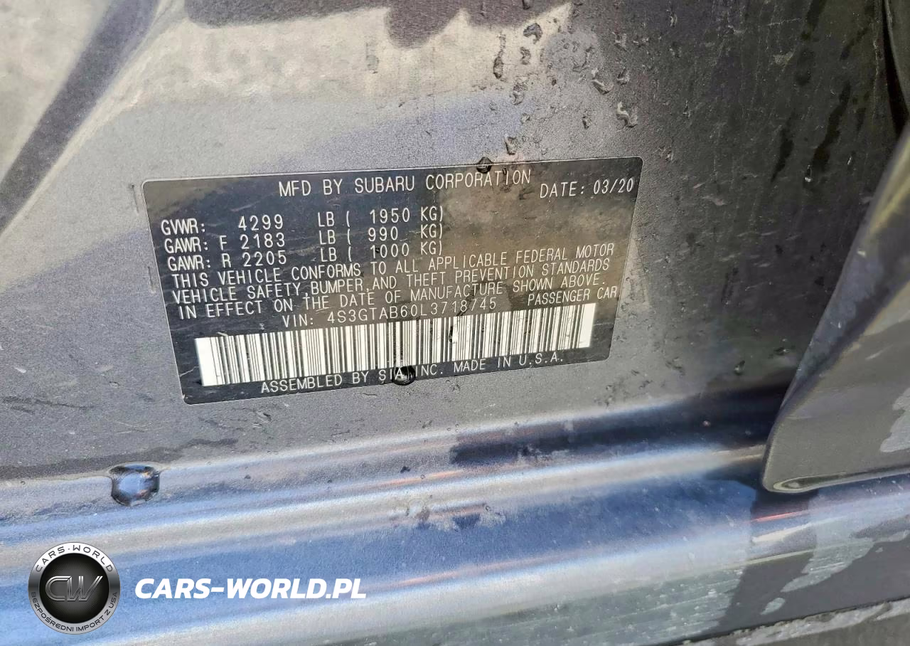 2020 Subaru Impreza VIN:4S3GTAB60L3718745 - 12