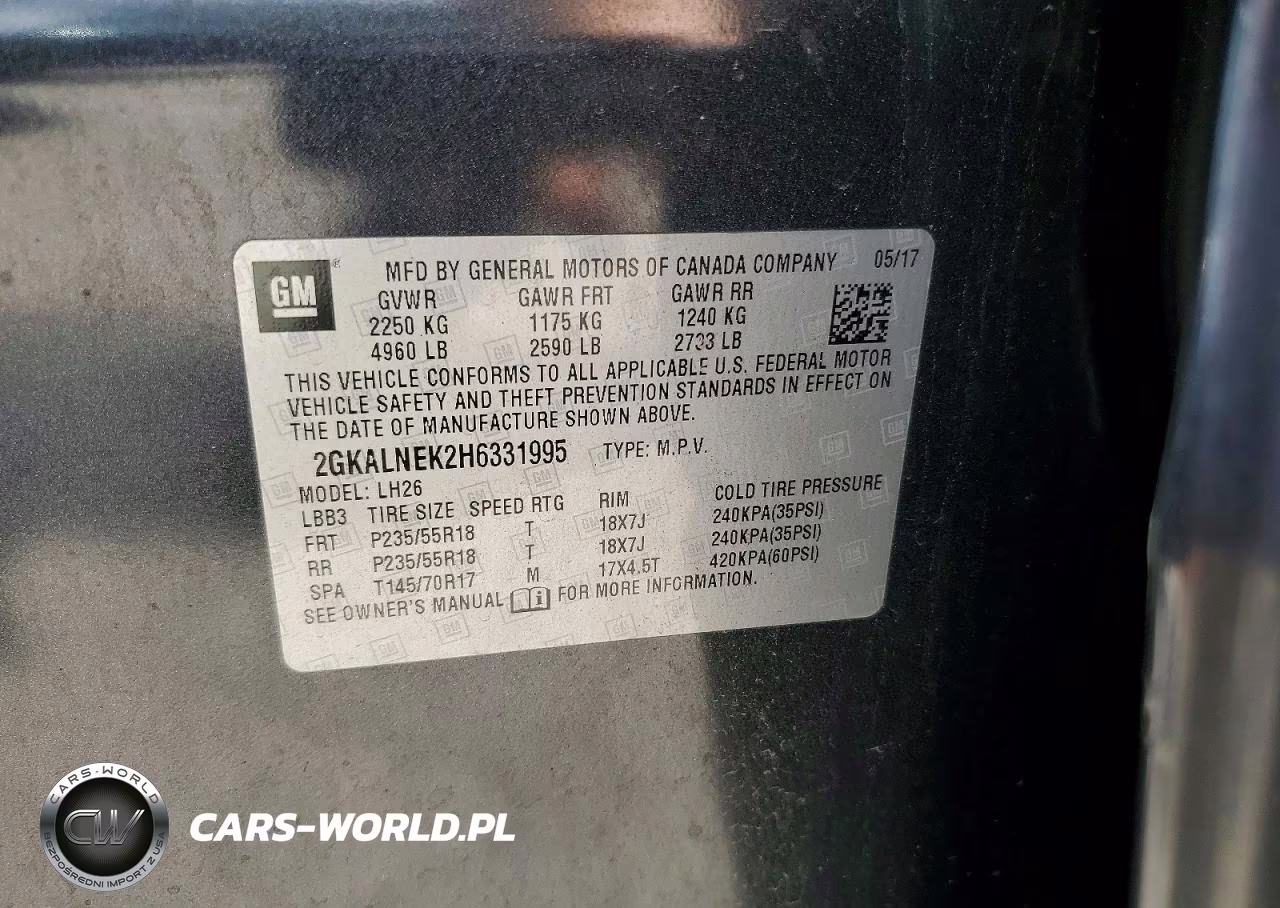 2017 GMC Terrain Sle VIN:2GKALNEK2H6331995 - 14