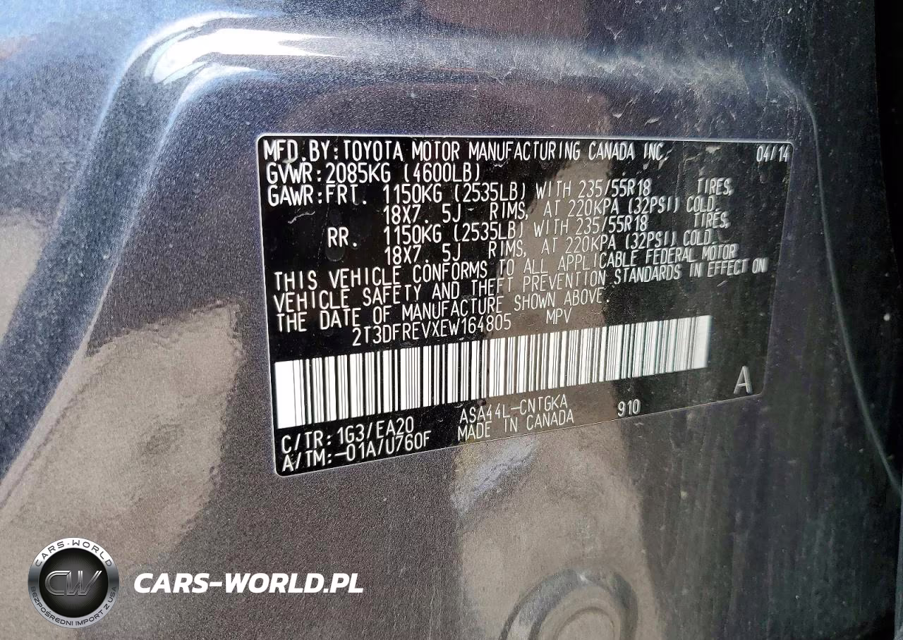 2014 Toyota Rav4 Limited VIN:2T3DFREVXEW164805 - 13