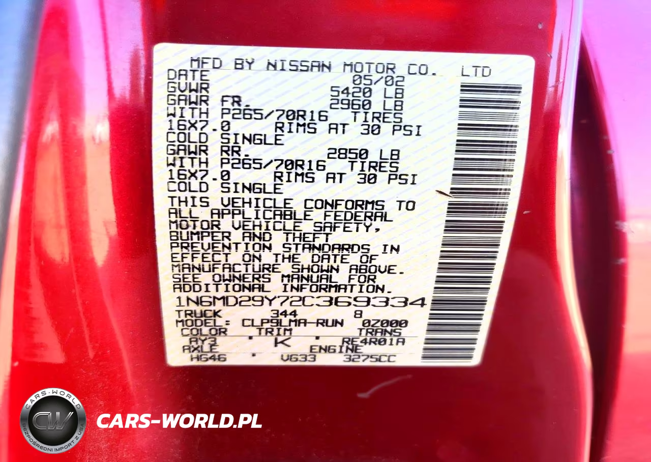 2002 Nissan Frontier Crew Cab Sc VIN:1N6MD29Y72C369334 - 13