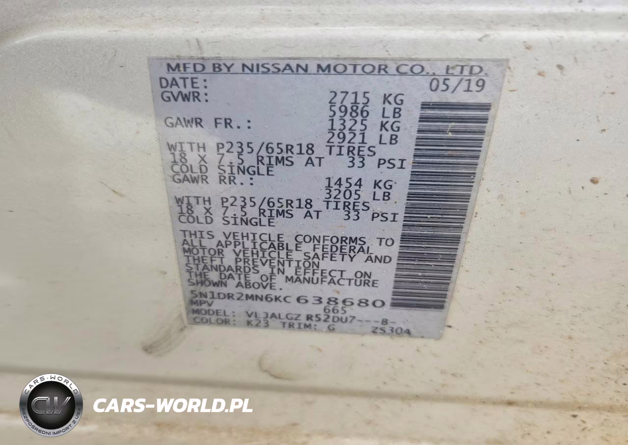 2019 Nissan Pathfinder Sl VIN:5N1DR2MN6KC638680 - 13