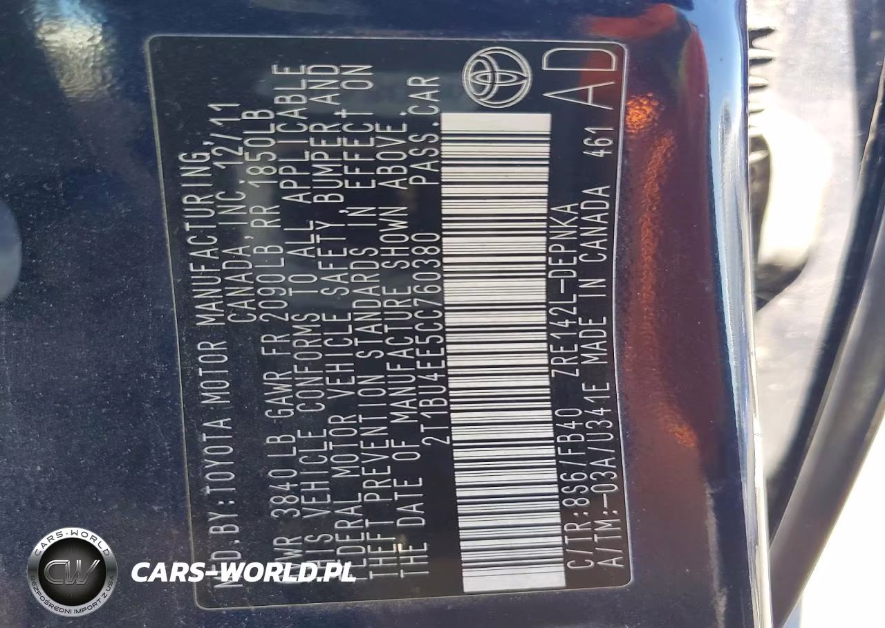 2012 Toyota Corolla Le VIN:2T1BU4EE5CC760380 - 13