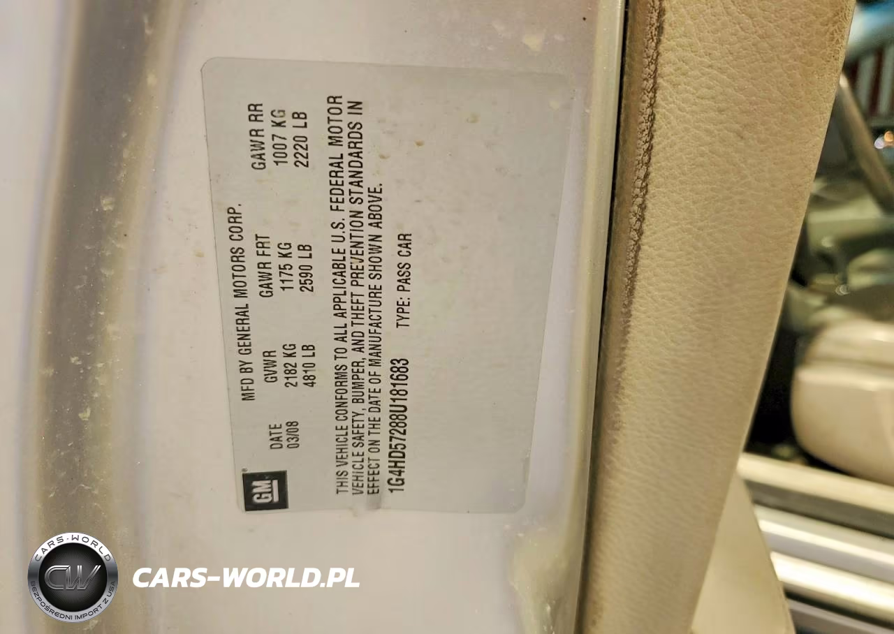 2008 Buick Lucerne Cxl VIN:1G4HD57288U181683 - 12