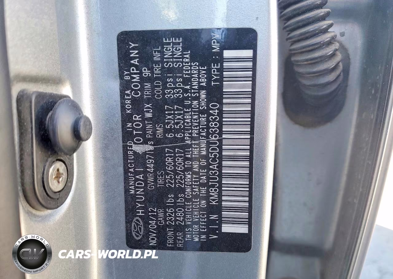 2013 Hyundai Tucson Gls VIN:KM8JU3AC5DU638340 - 13