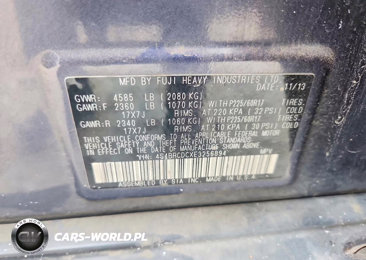 2014 Subaru Outback 2.5I Premium VIN:4S4BRCDCXE3256894 - 13