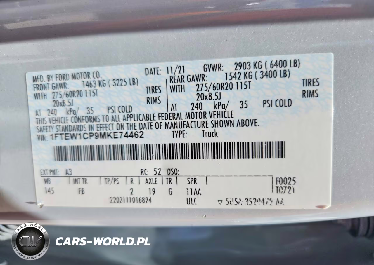 2021 Ford F150 Supercrew VIN:1FTEW1CP9MKE74462 - 12