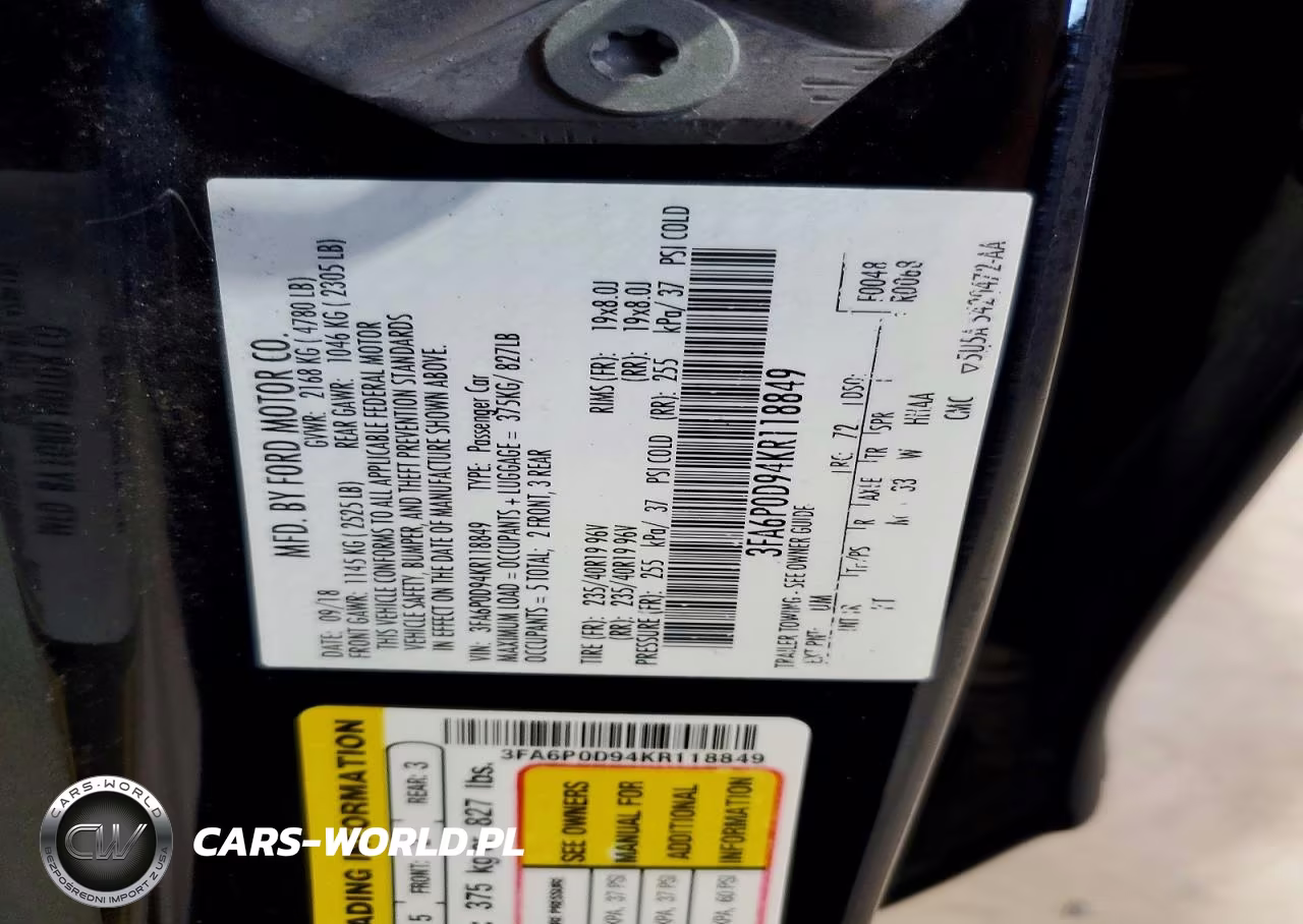 2019 Ford Fusion Titanium VIN:3FA6P0D94KR118849 - 12