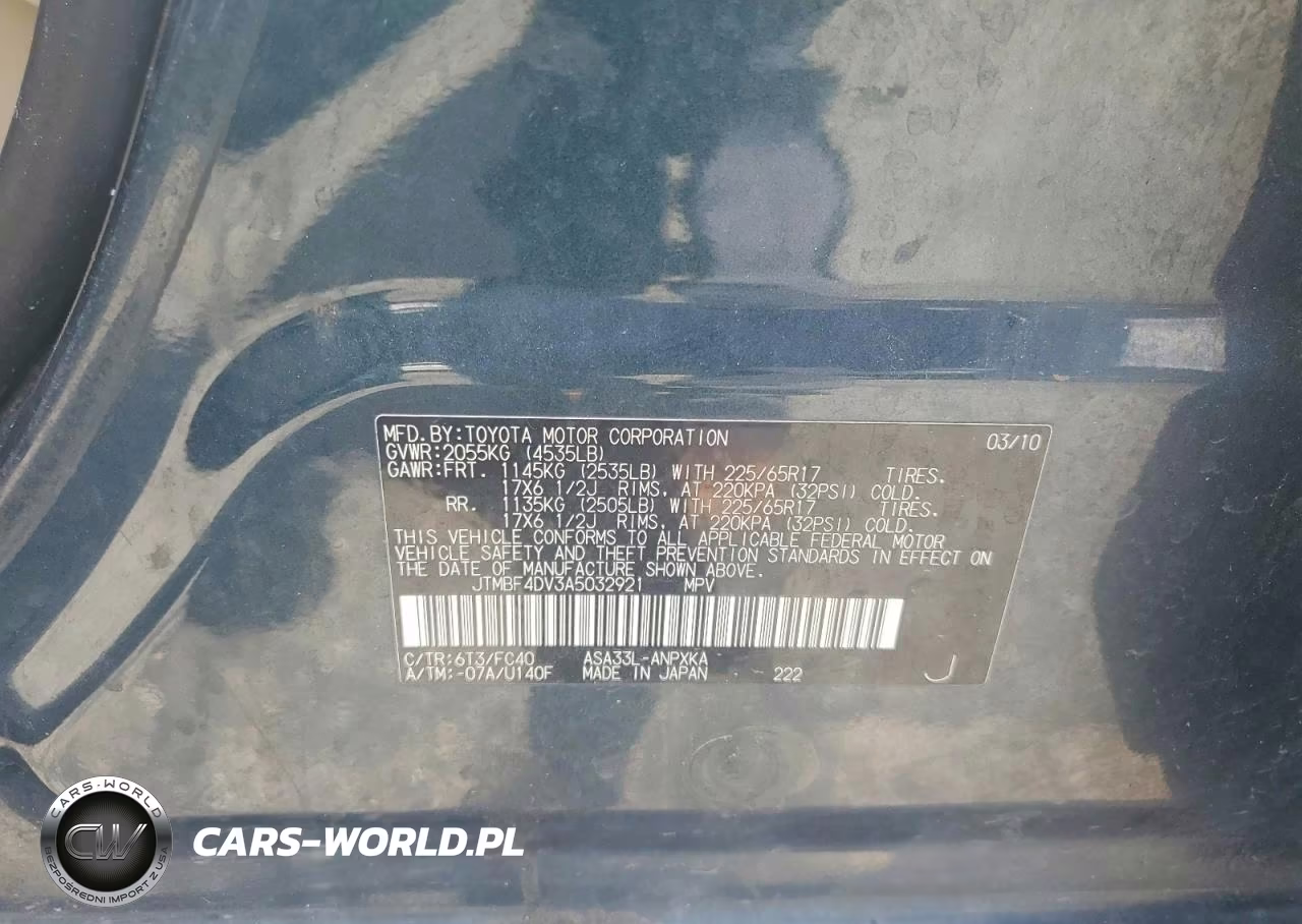 2010 Toyota Rav4 Base VIN:JTMBF4DV3A5032921 - 14