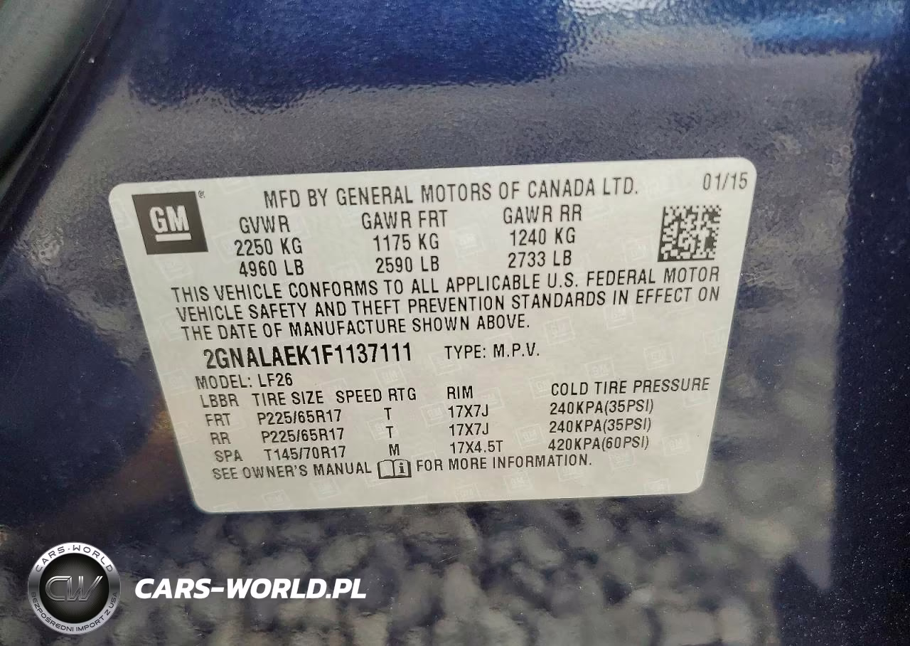2015 Chevrolet Equinox Ls VIN:2GNALAEK1F1137111 - 13