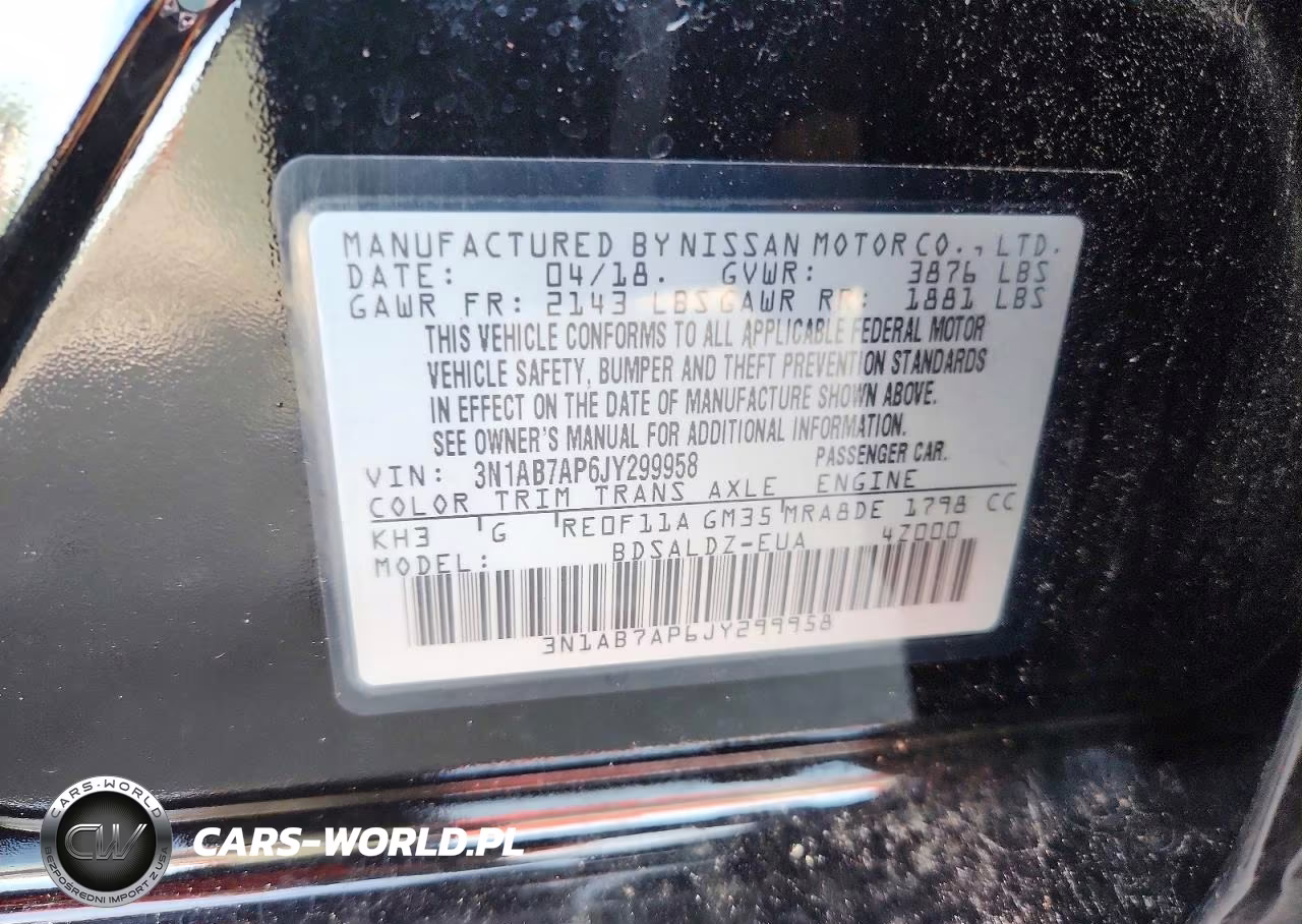 2018 Nissan Sentra Sv VIN:3N1AB7AP6JY299958 - 12