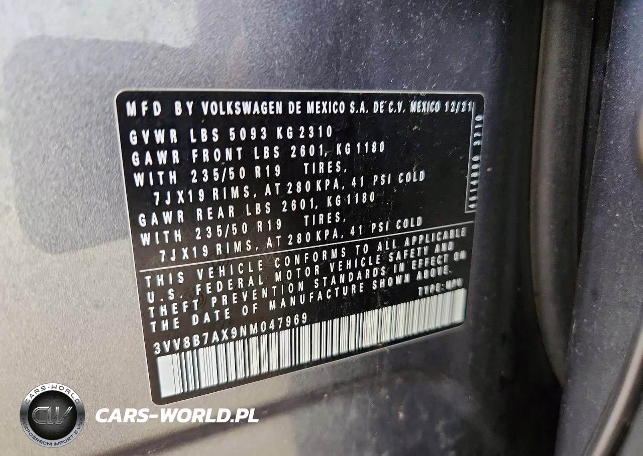 2022 Volkswagen Tiguan Se R-Line Black VIN:3VV8B7AX9NM047969 - 13