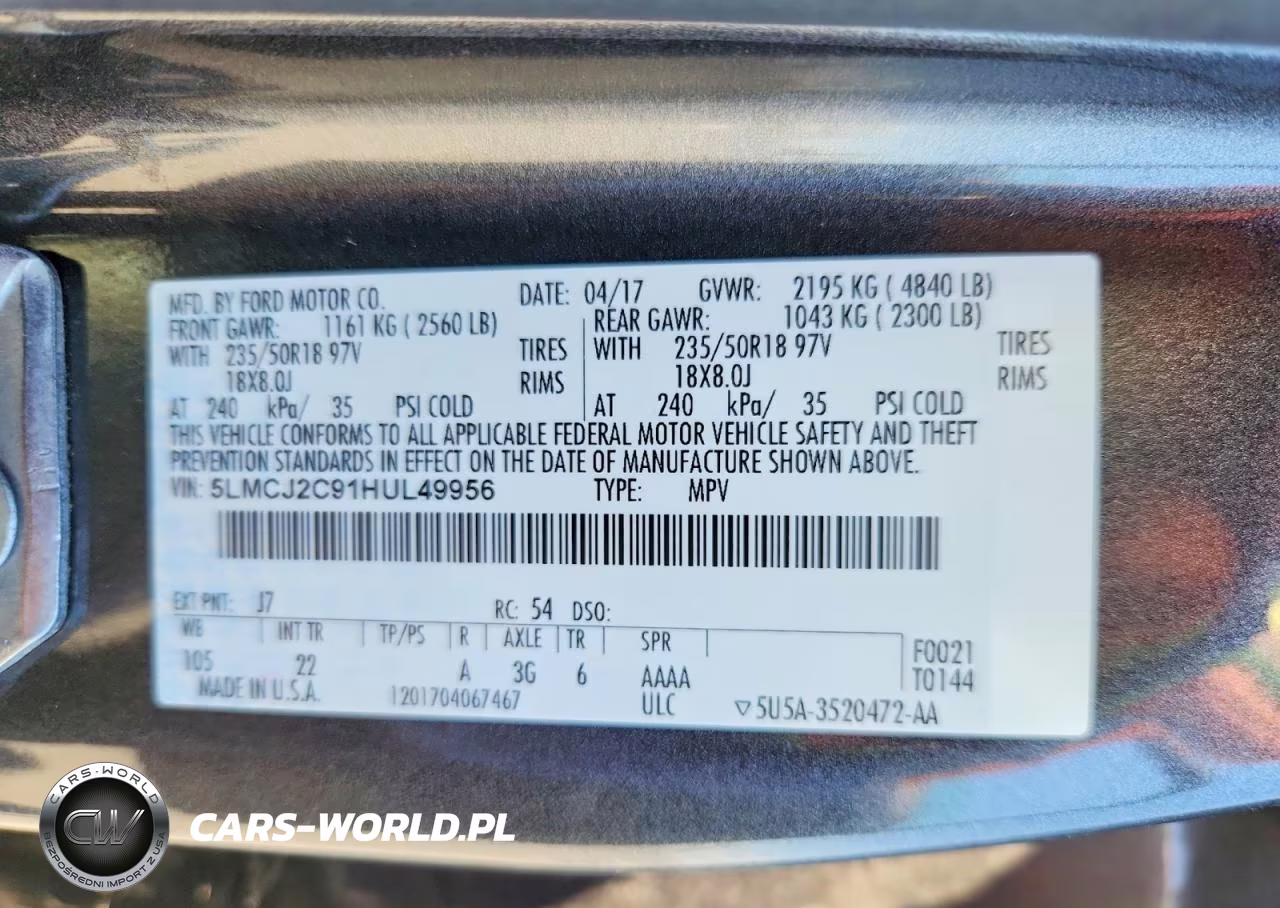 2017 Lincoln Mkc Select VIN:5LMCJ2C91HUL49956 - 13