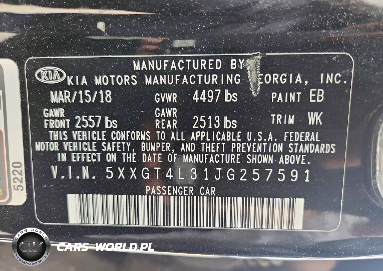 2018 Kia Optima Lx VIN:5XXGT4L31JG257591 - 12
