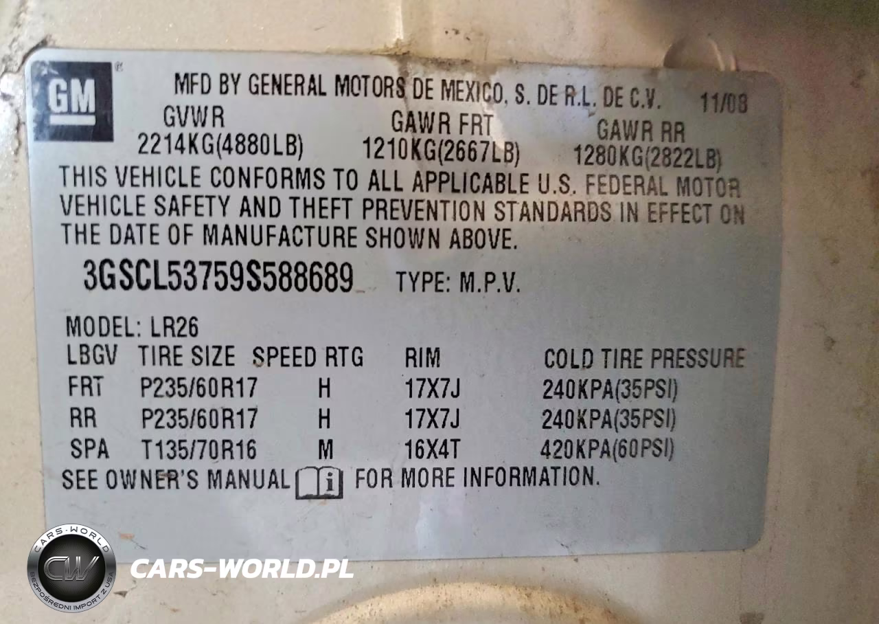2009 Saturn Vue Xr VIN:3GSCL53759S588689 - 12
