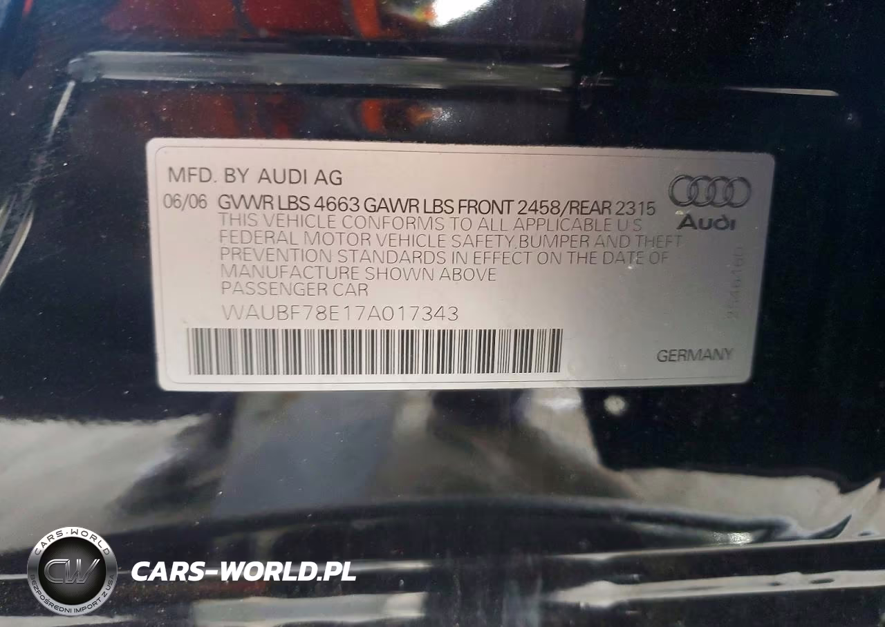2007 Audi A4 S-Line 2.0T Turbo VIN:WAUBF78E17A017343 - 12