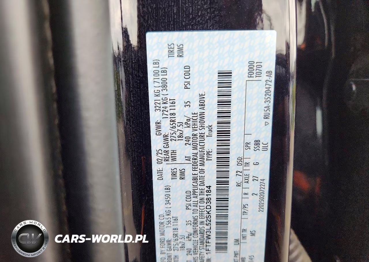 2025 Ford F150 Xlt VIN:1FTFW3L52SKD38184 - 12