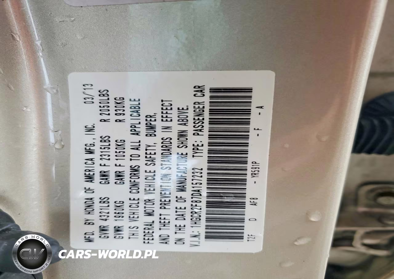 2013 Honda Accord Exl VIN:1HGCR2F87DA157232 - 12