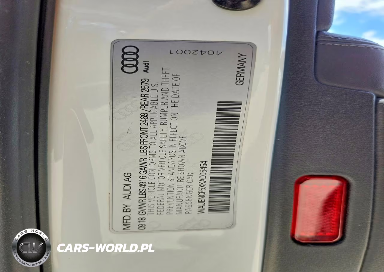 2019 Audi A5 Premium Plus S-Line VIN:WAUENCF5XKA005454 - 12