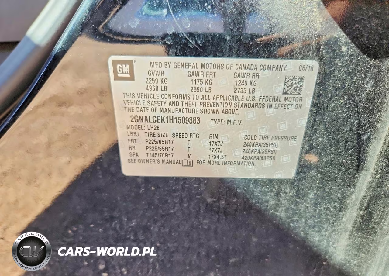 2017 Chevrolet Equinox Lt VIN:2GNALCEK1H1509383 - 13