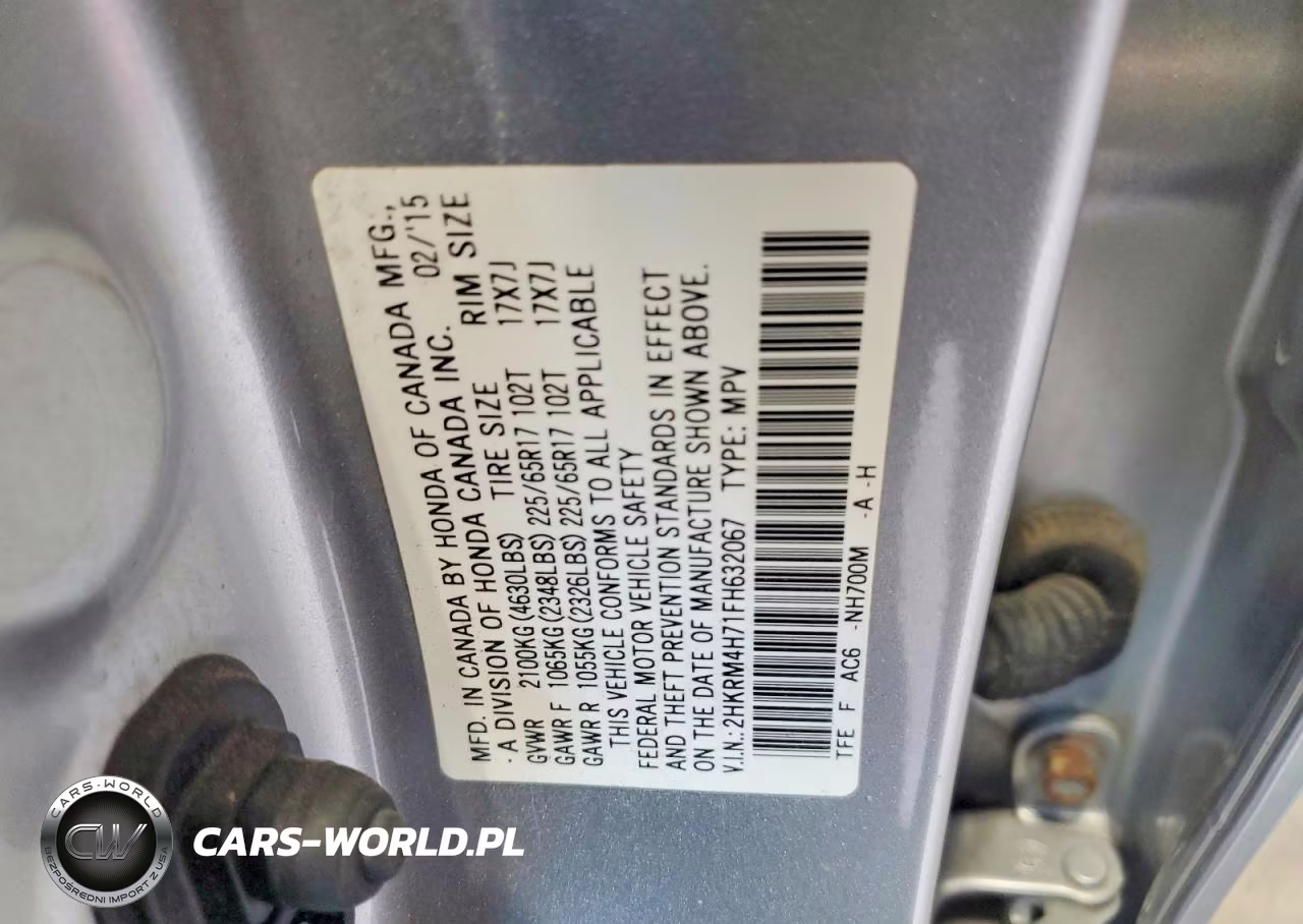 2015 Honda Cr-V Exl VIN:2HKRM4H71FH632067 - 14