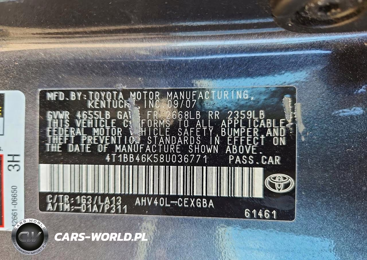 2008 Toyota Camry Hybrid VIN:4T1BB46K58U036771 - 13