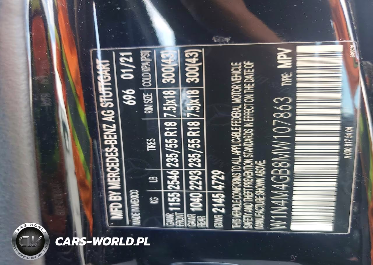 2021 Mercedes-Benz Glb 250 VIN:W1N4M4GB8MW107863 - 13