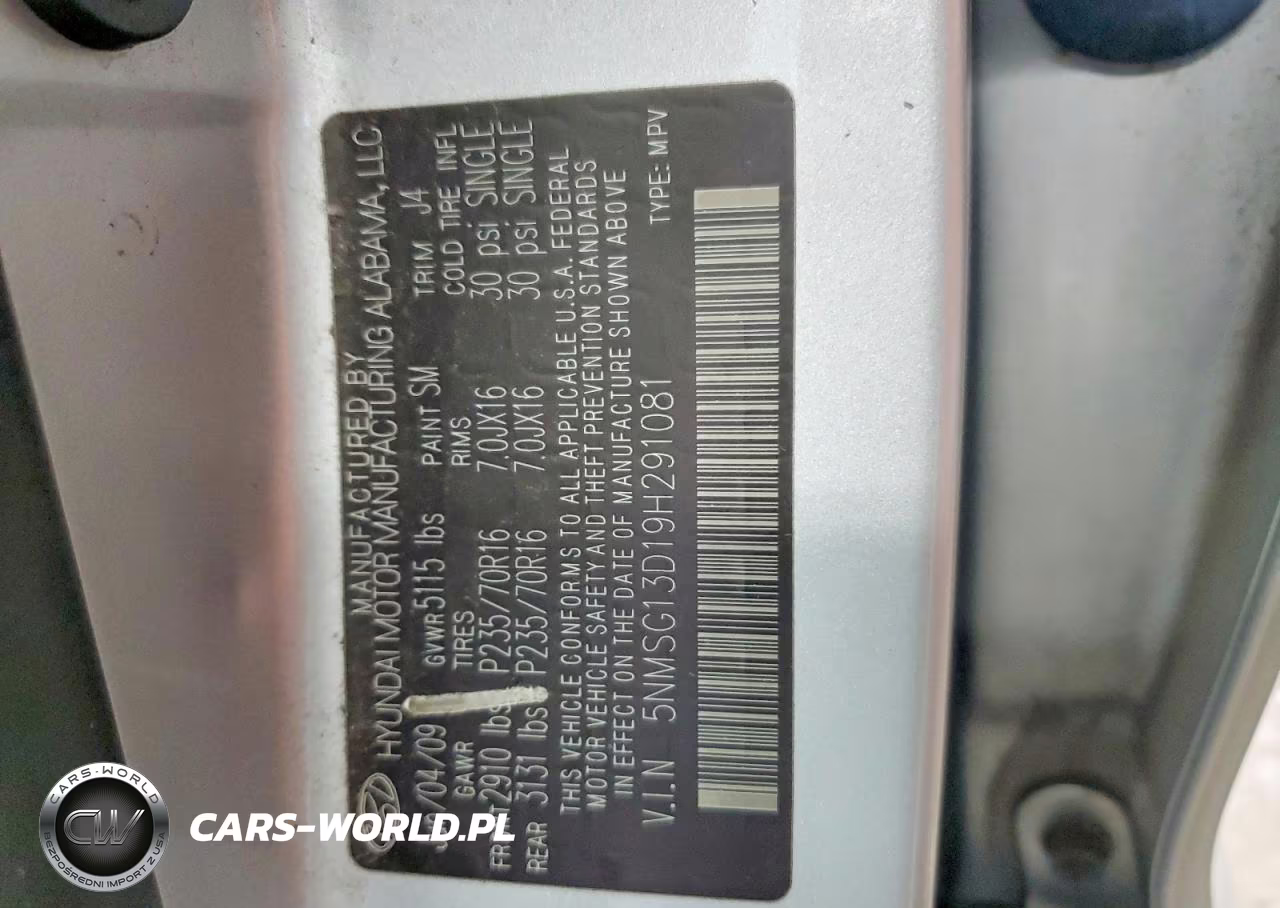 2009 Hyundai Santa Fe Gls VIN:5NMSG13D19H291081 - 13