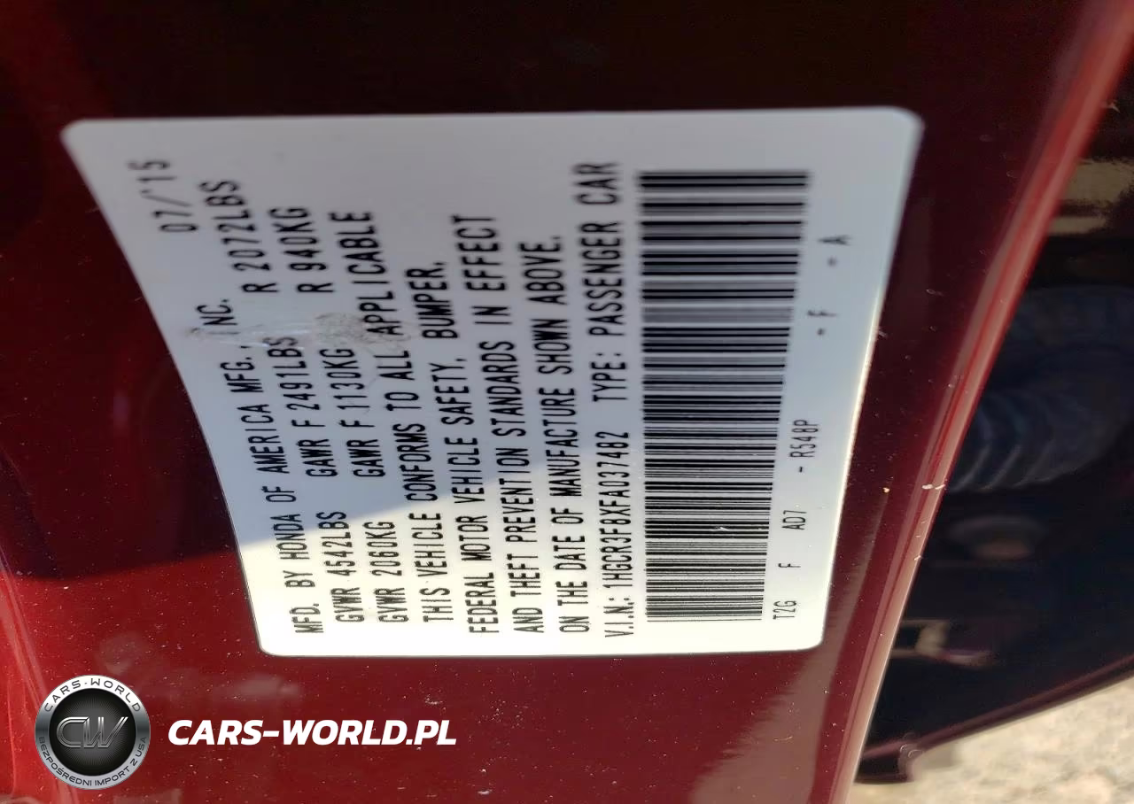 2015 Honda Accord Exl VIN:1HGCR3F8XFA037482 - 13
