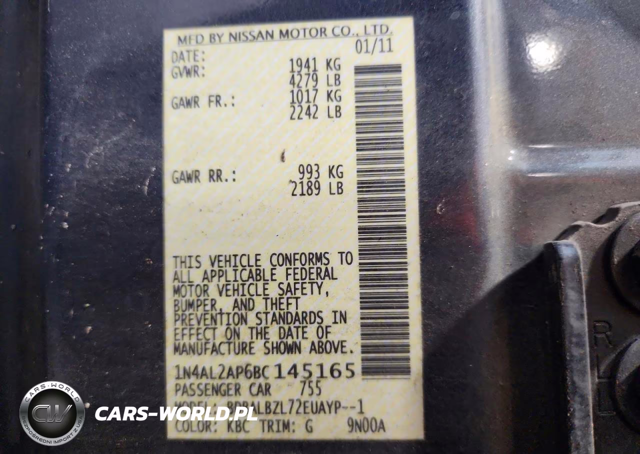 2011 Nissan Altima 2.5 VIN:1N4AL2AP6BC145165 - 13