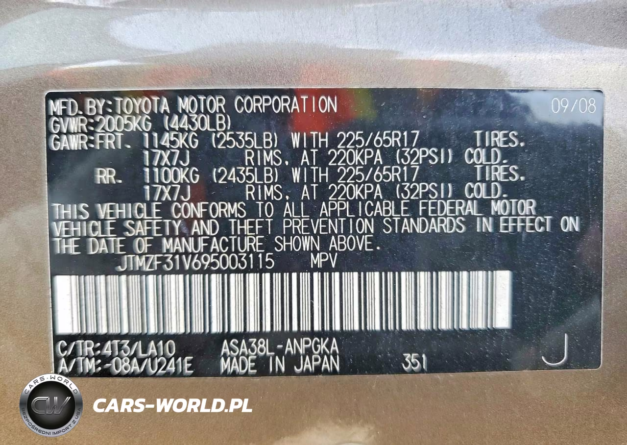2009 Toyota Rav4 Limited VIN:JTMZF31V695003115 - 14
