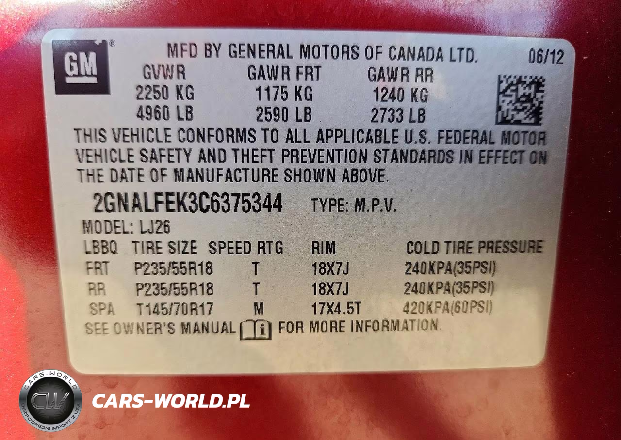 2012 Chevrolet Equinox Ltz VIN:2GNALFEK3C6375344 - 13