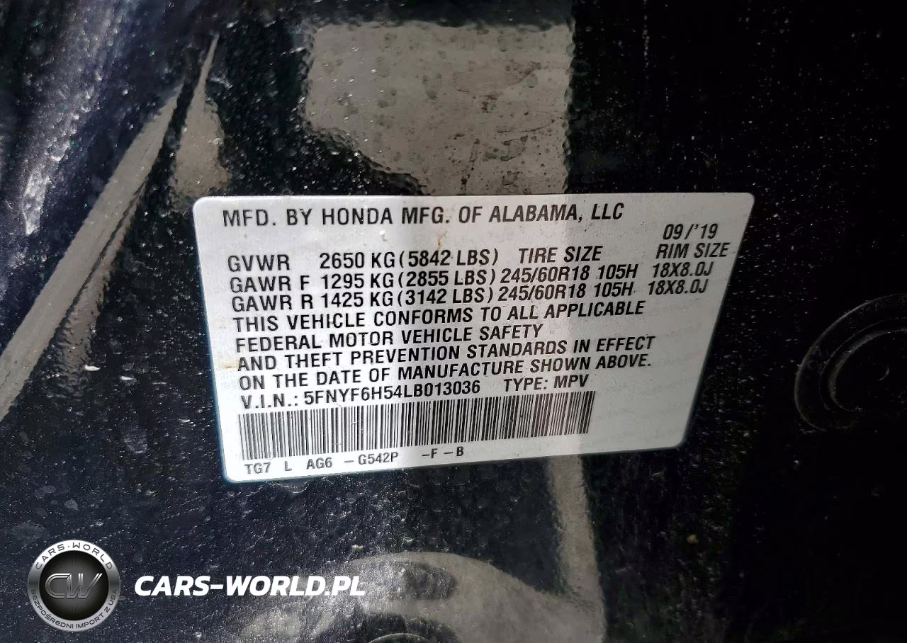 2020 Honda Pilot Exl VIN:5FNYF6H54LB013036 - 14