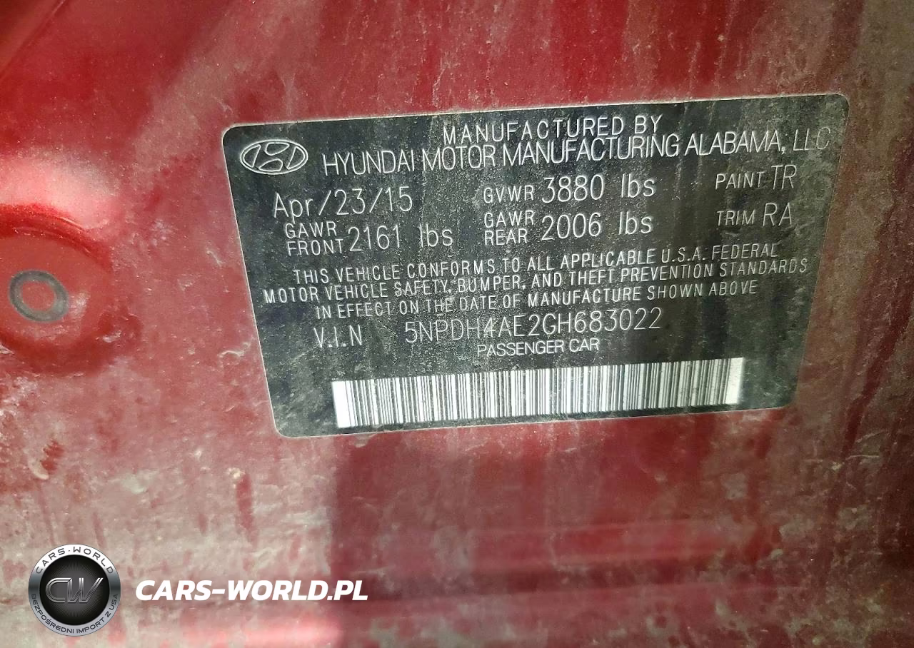 2016 Hyundai Elantra Se VIN:5NPDH4AE2GH683022 - 12
