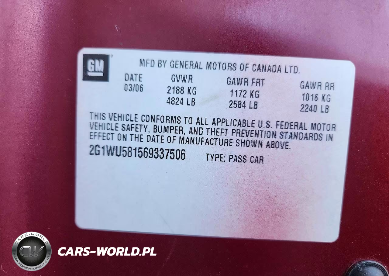 2006 Chevrolet Impala Ltz VIN:2G1WU581569337506 - 12