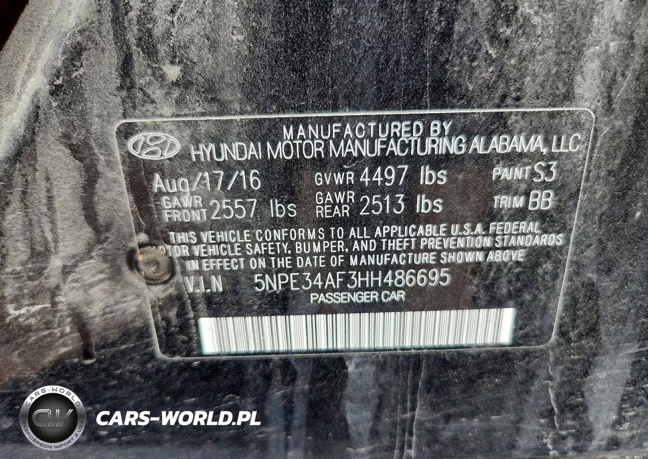 2017 Hyundai Sonata Sport VIN:5NPE34AF3HH486695 - 12