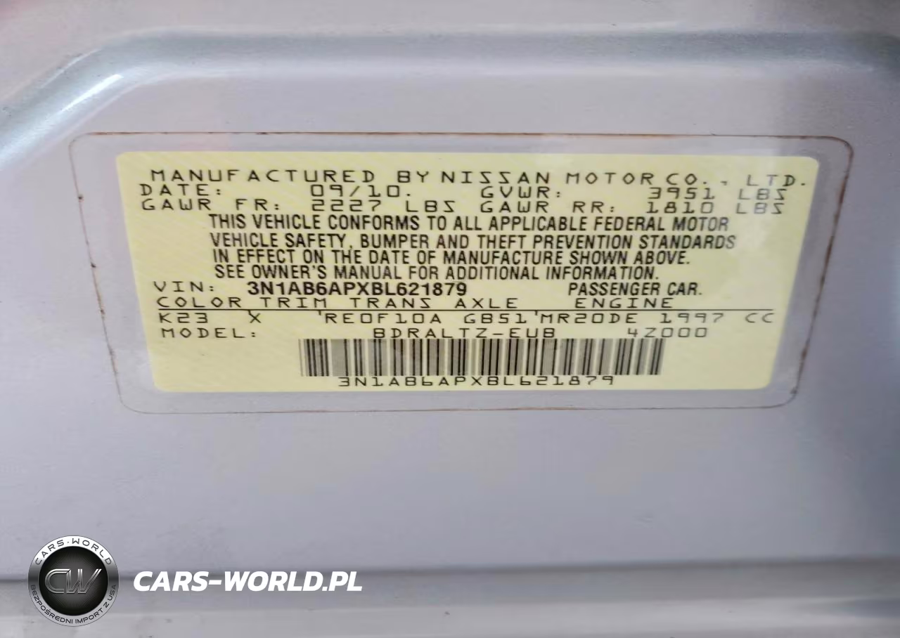 2011 Nissan Sentra 2.0 VIN:3N1AB6APXBL621879 - 12