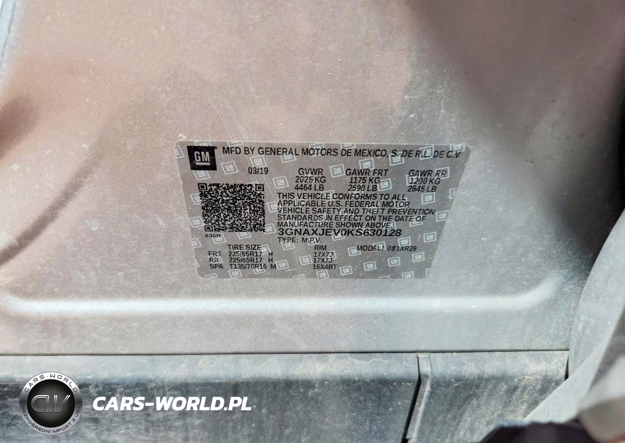 2019 Chevrolet Equinox Lt VIN:3GNAXJEV0KS630128 - 12