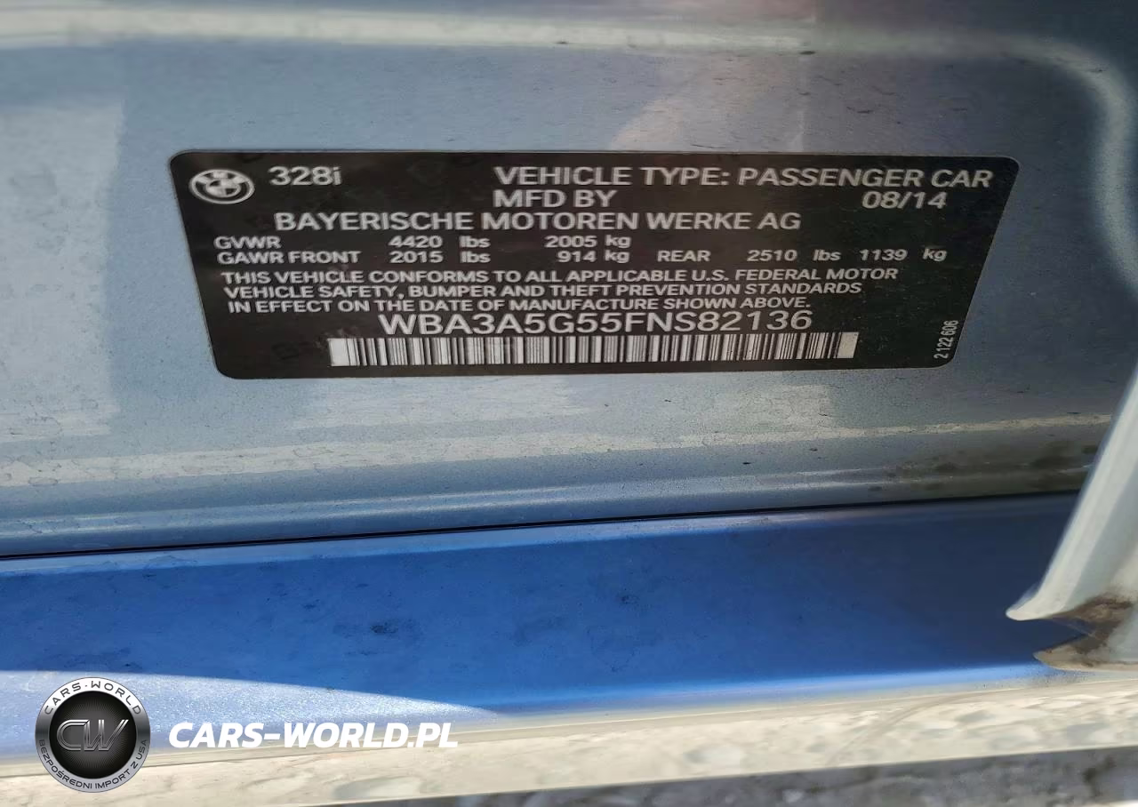2015 BMW 328 I VIN:WBA3A5G55FNS82136 - 13