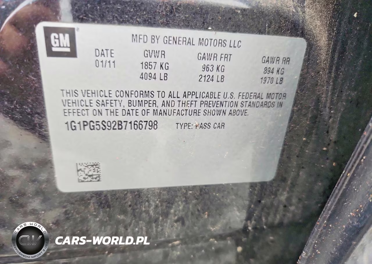 2011 Chevrolet Cruze Lt VIN:1G1PG5S92B7166798 - 12
