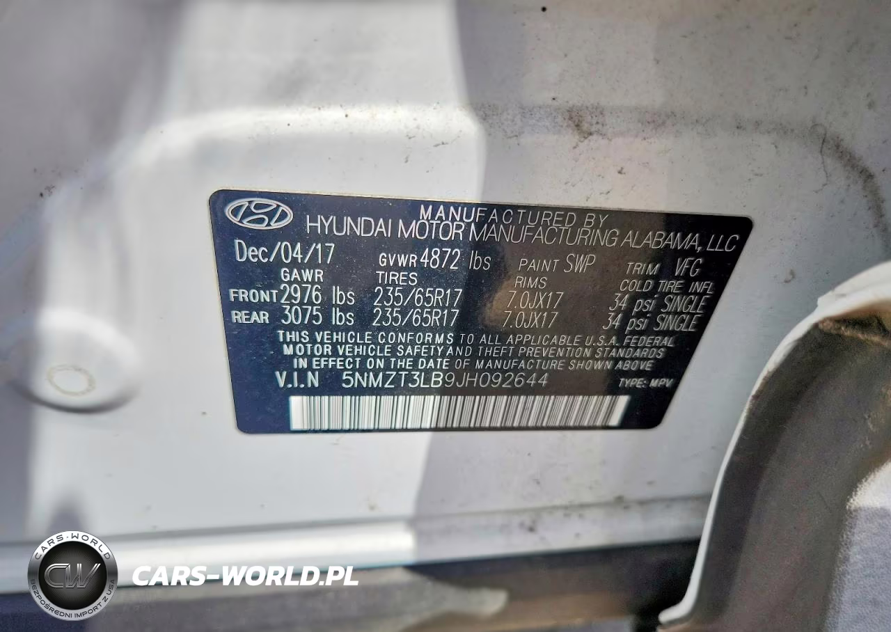 2018 Hyundai Santa Fe Sport 2.4L VIN:5NMZT3LB9JH092644 - 13