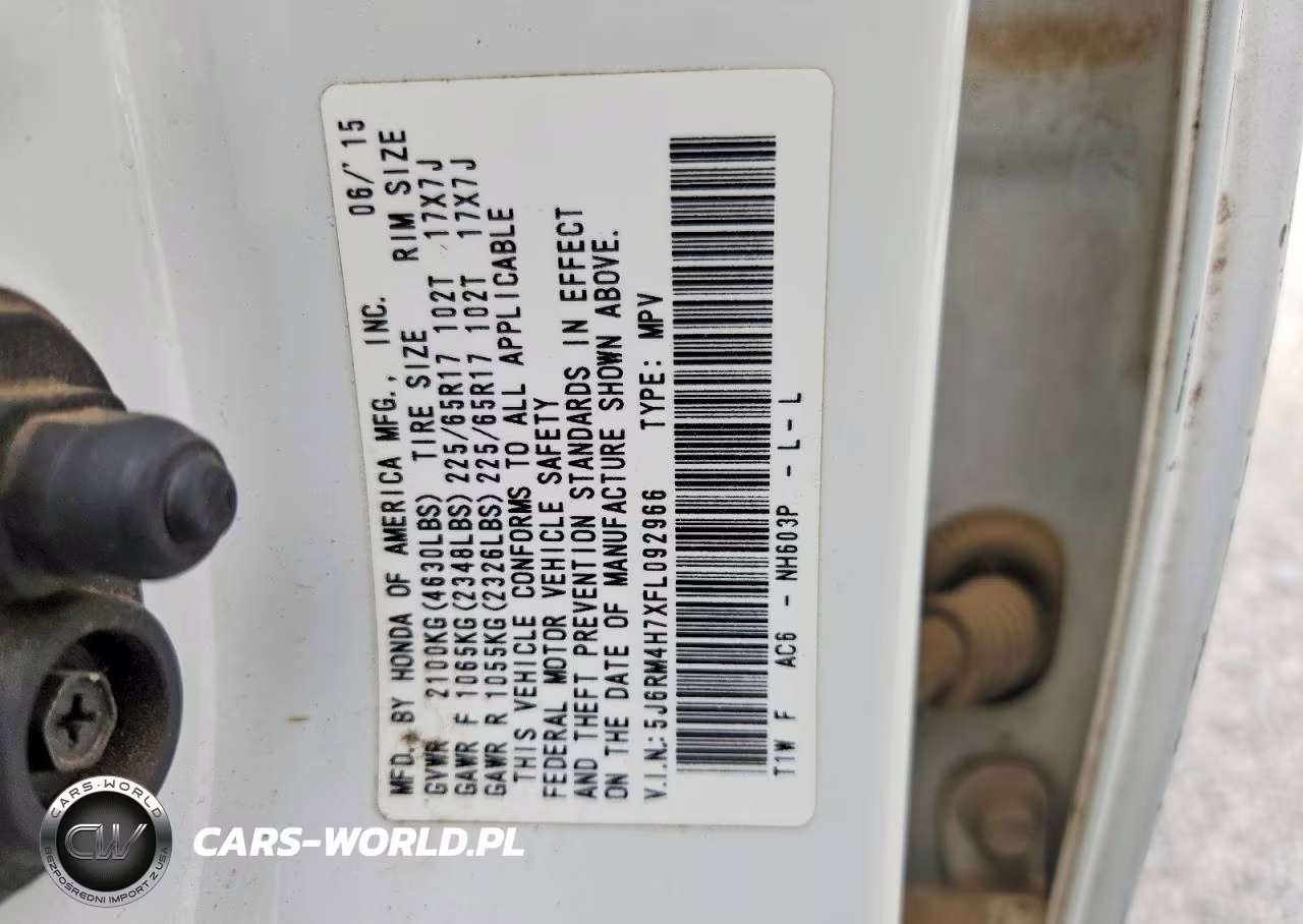 2015 Honda Cr-V Exl VIN:5J6RM4H7XFL092966 - 13