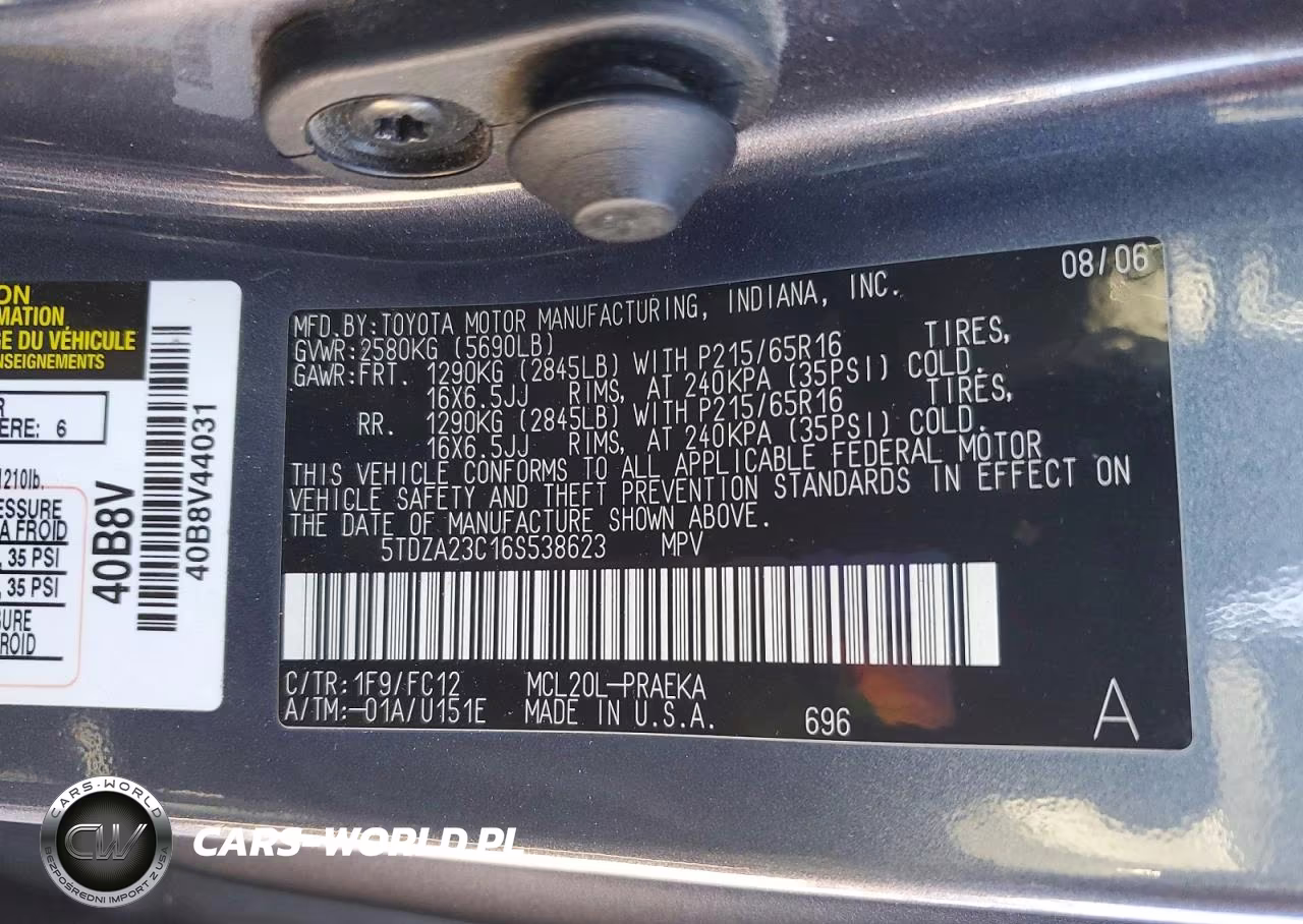 2006 Toyota Sienna Le 8 Passenger VIN:5TDZA23C16S538623 - 13