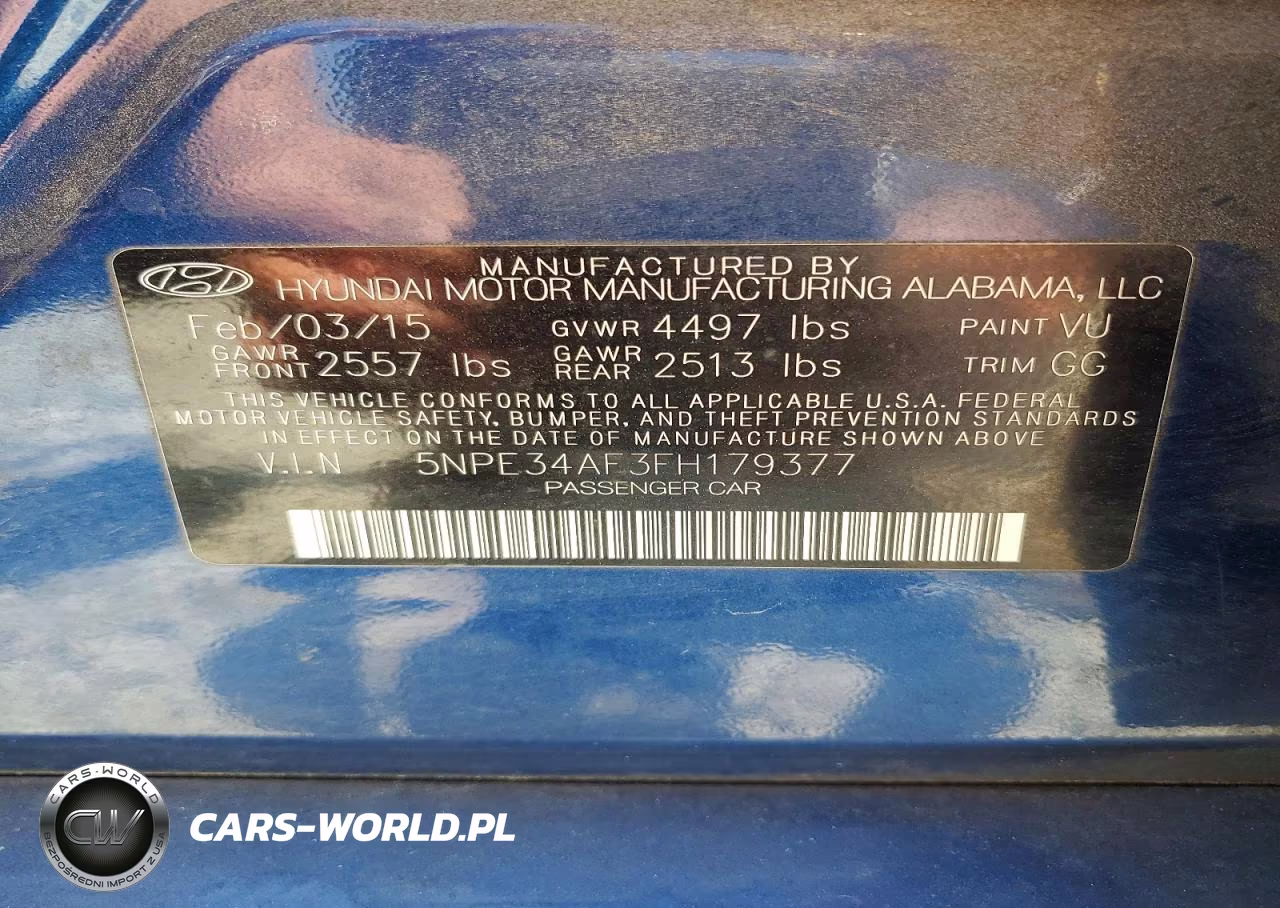 2015 Hyundai Sonata Limited VIN:5NPE34AF3FH179377 - 12