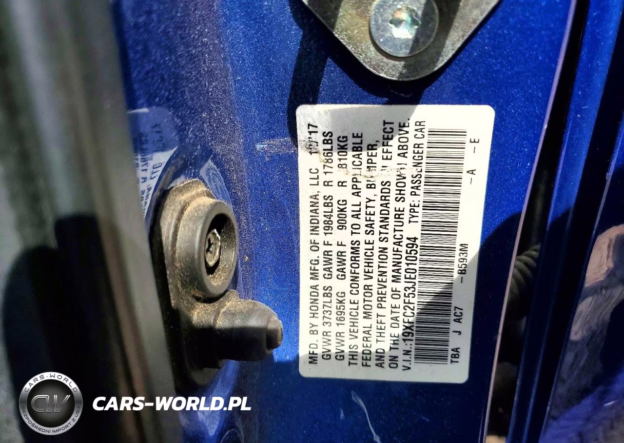 2018 Honda Civic Lx VIN:19XFC2F53JE010594 - 13