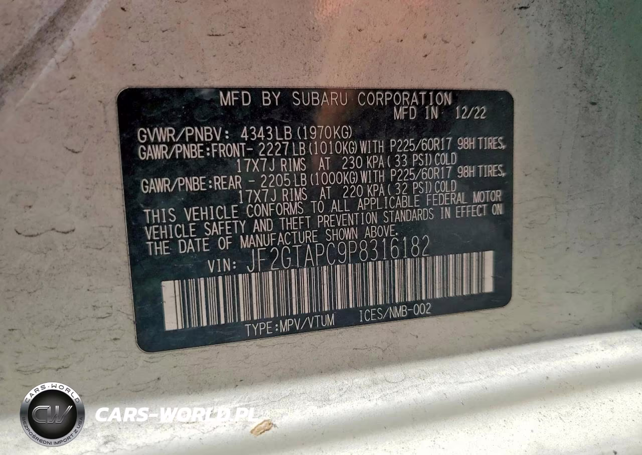 2023 Subaru Crosstrek Premium VIN:JF2GTAPC9P8316182 - 13
