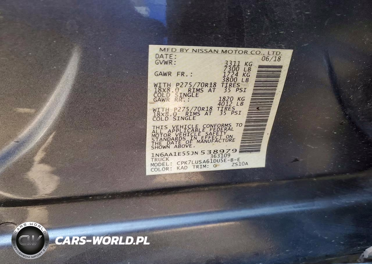 2018 Nissan Titan Pro-4X VIN:1N6AA1E55JN538979 - 12