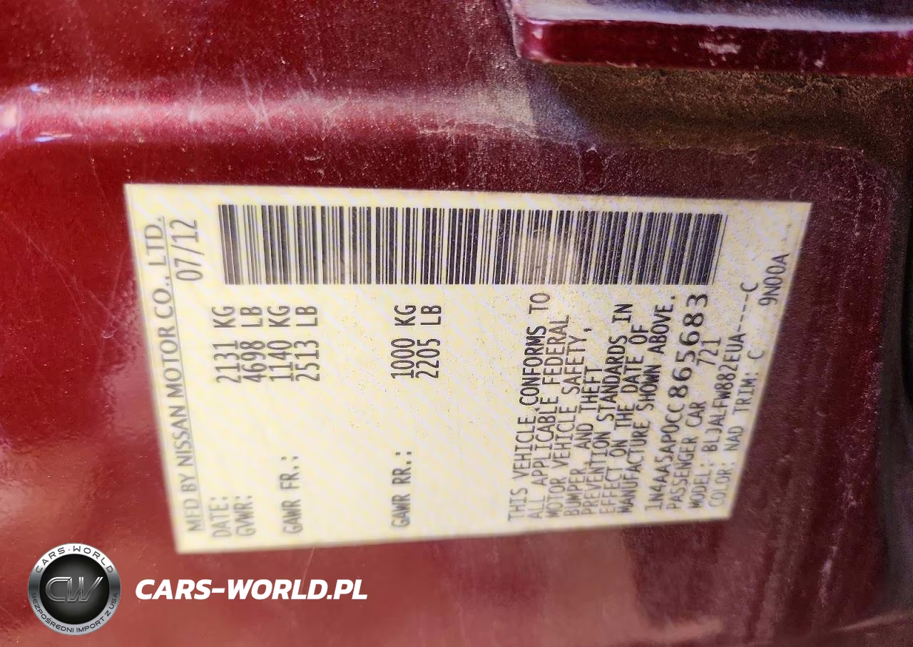 2012 Nissan Maxima 3.5 S VIN:1N4AA5AP0CC865683 - 12