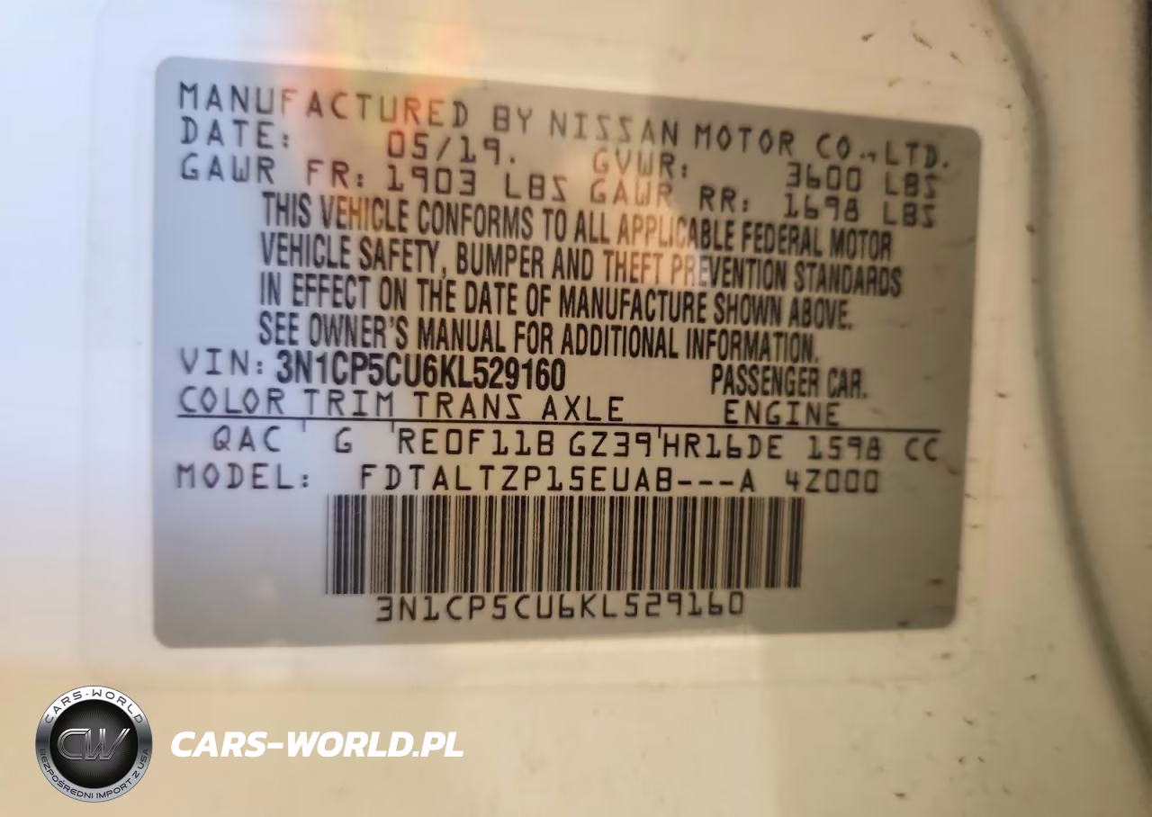 2019 Nissan Kicks Sr VIN:3N1CP5CU6KL529160 - 13