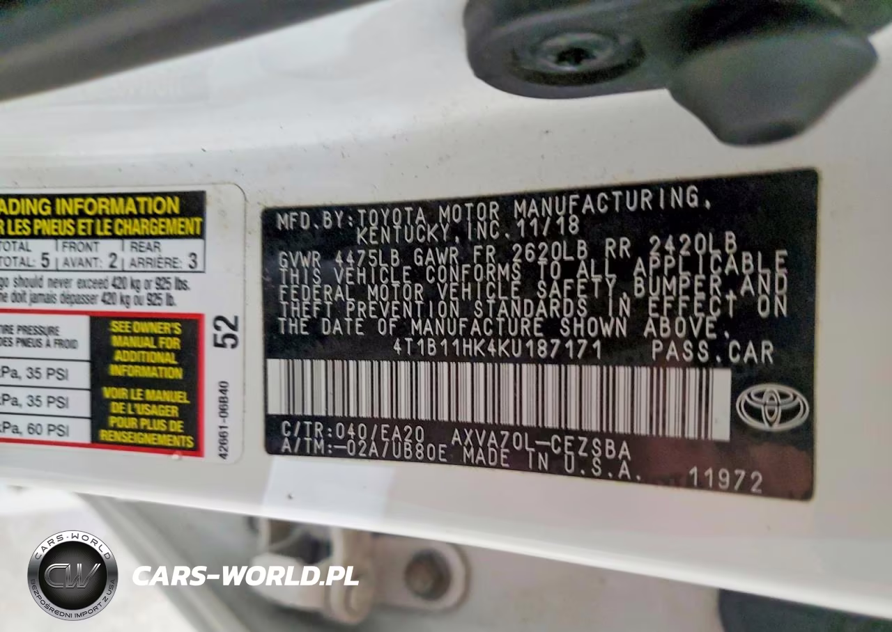 2019 Toyota Camry Se VIN:4T1B11HK4KU187171 - 12